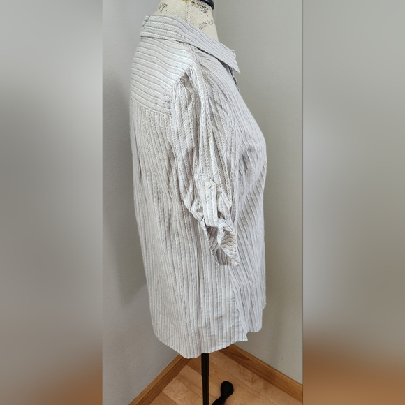 LOFT stripped cotton shirt/tunic in size M - Picture 3 of 7